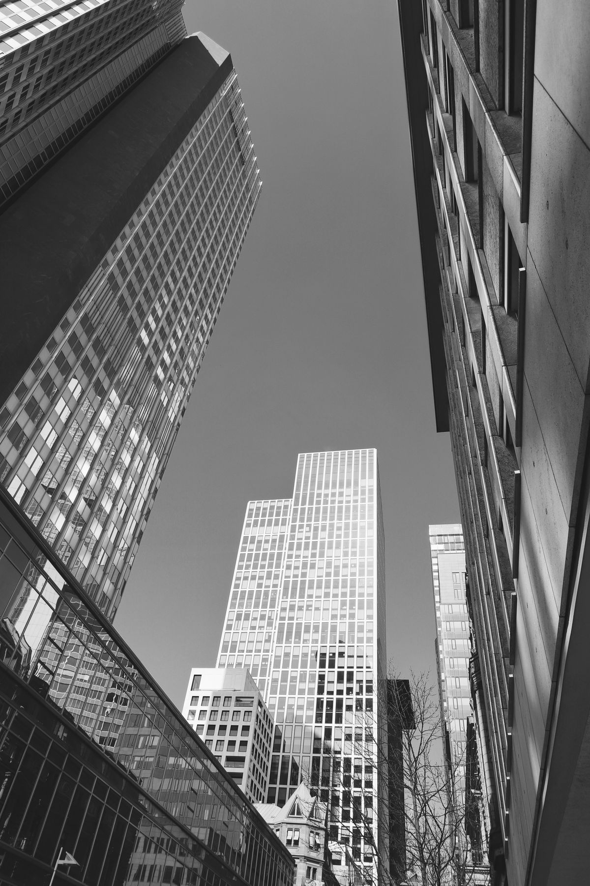 Black and White Urban Reflection in Cityscape · Free Stock Photo
