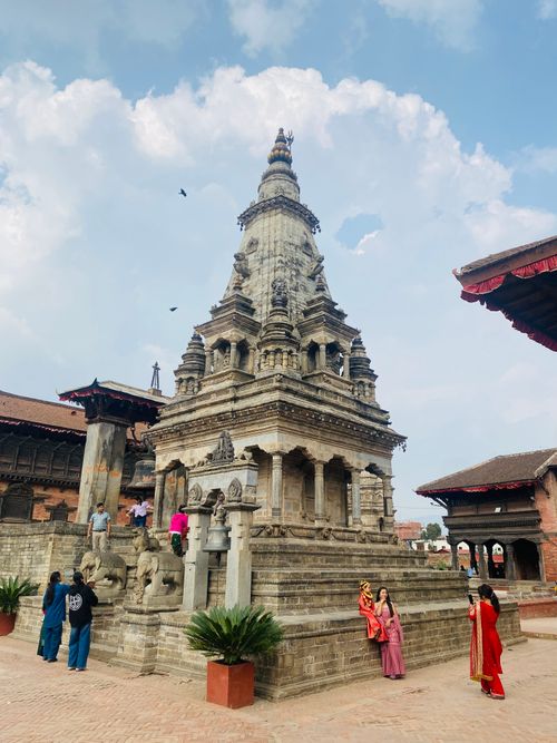 Free Stunning architecture of a historic temple in Bhaktapur, showcasing traditional Nepalese design. Stock Photo