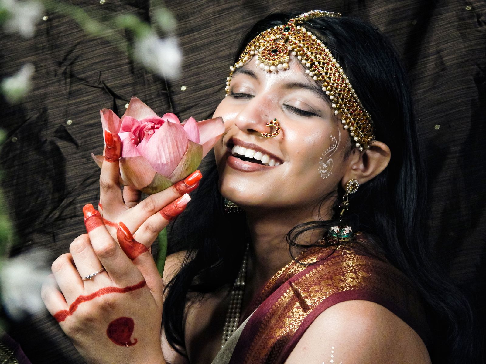 Elegant Portrait of Indian Woman in Traditional Saree · Free Stock Photo