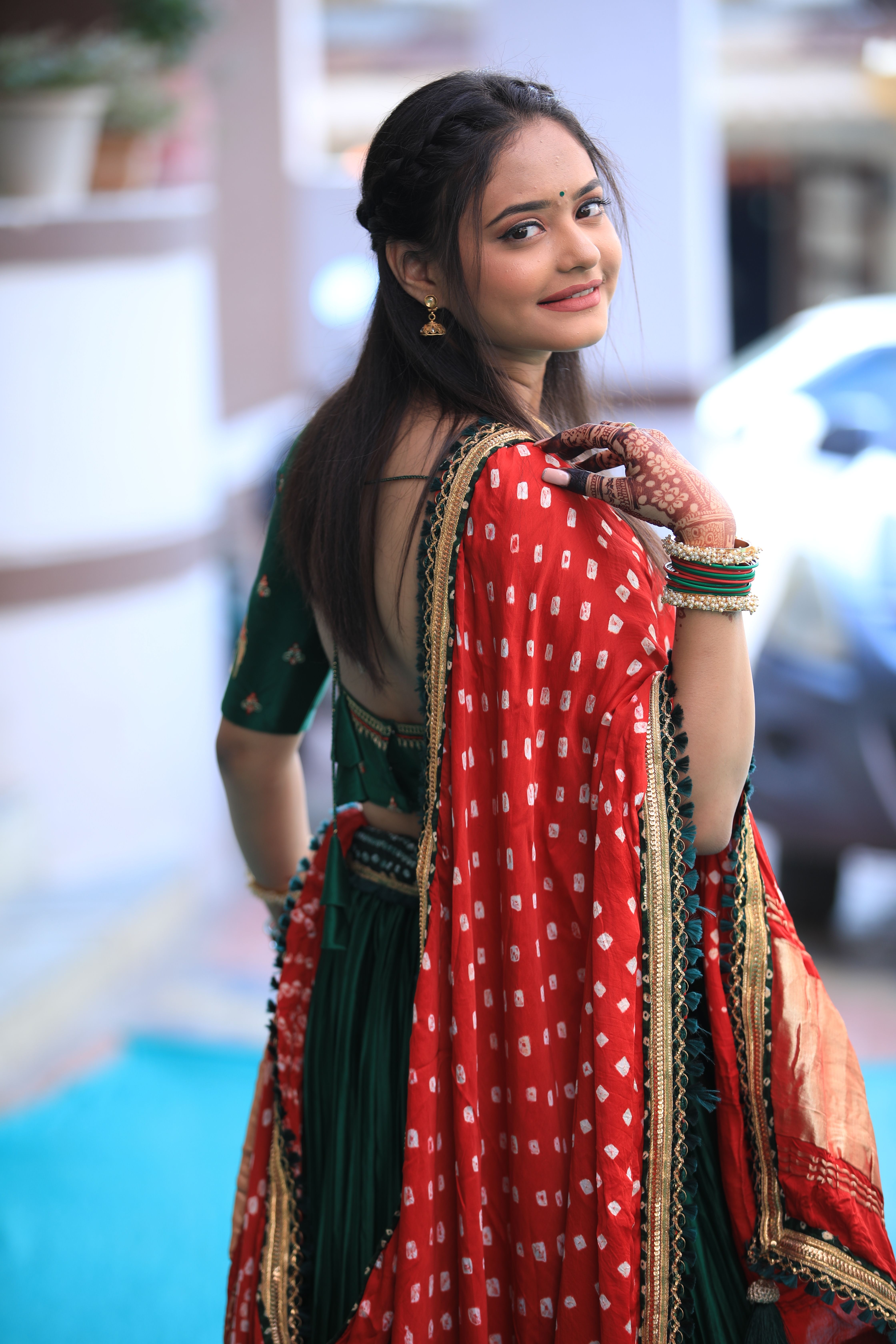 Traditional Indian Woman in Vibrant Saree · Free Stock Photo