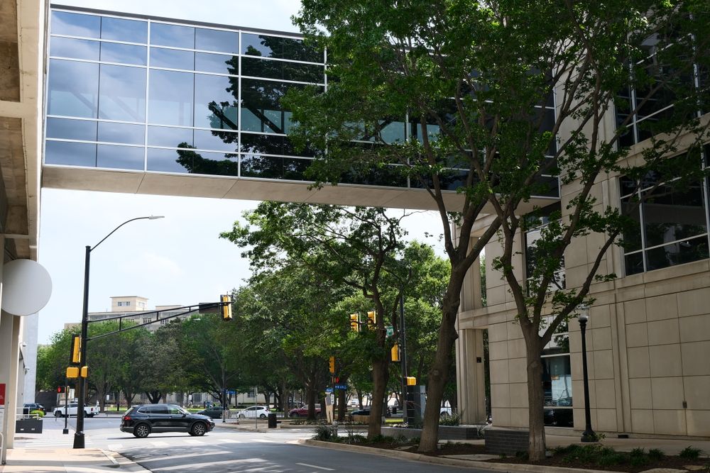 TCU Area street and buildings in Fort Worth