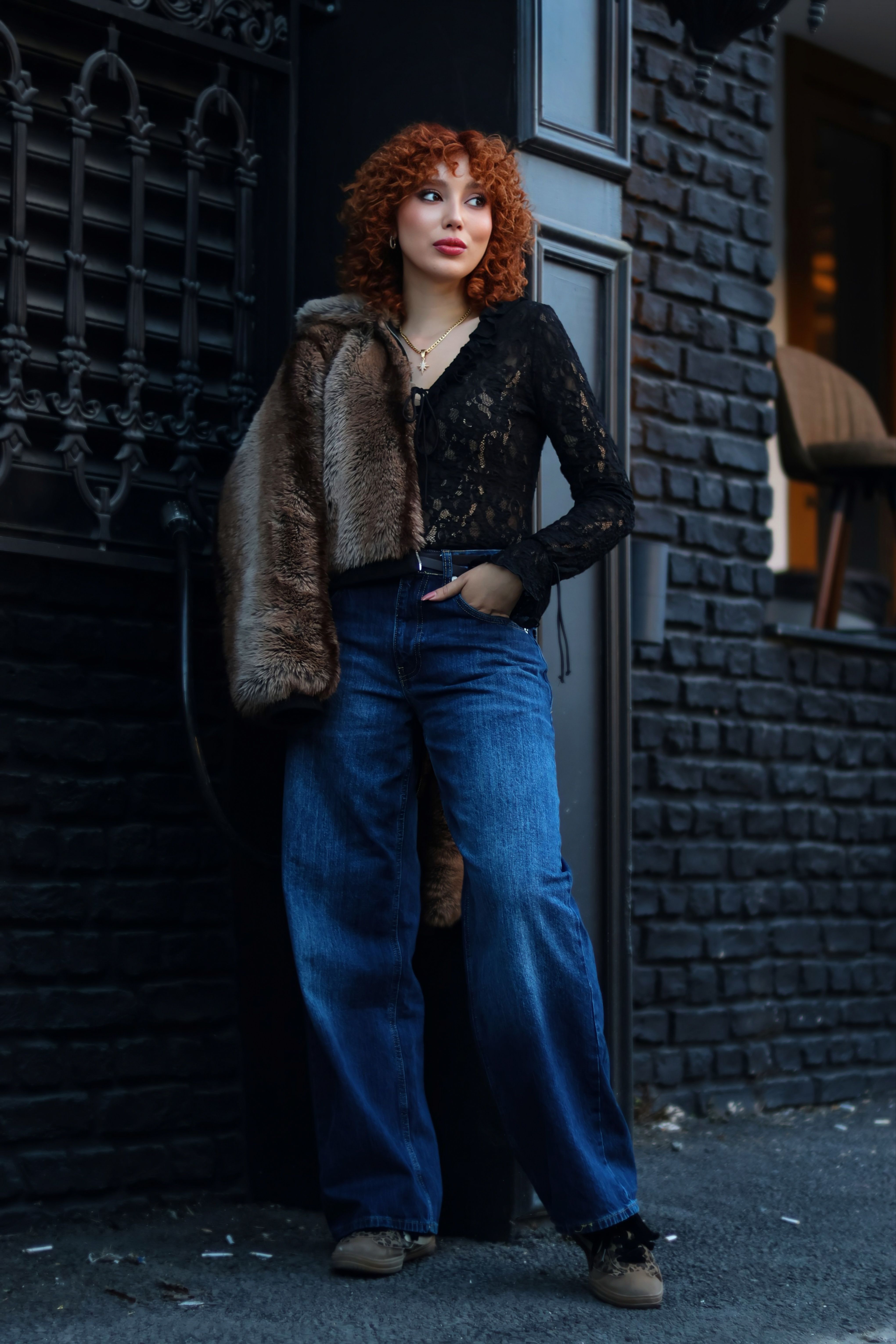 Stylish Woman in Urban Outfit at Night · Free Stock Photo