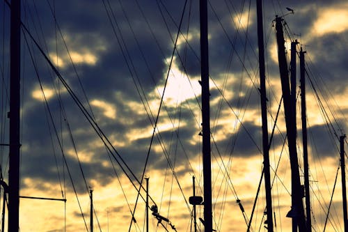 Free stock photo of boat details, boats, clouds