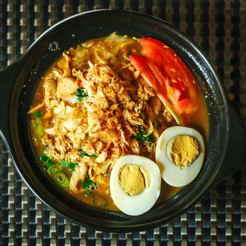Chicken Broth Congee with Soft-Boiled Egg and Scallions