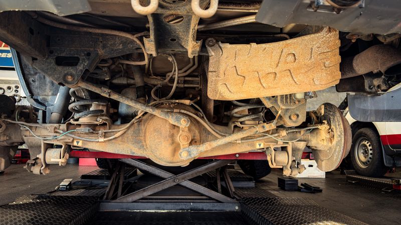 Car suspension system in a garage