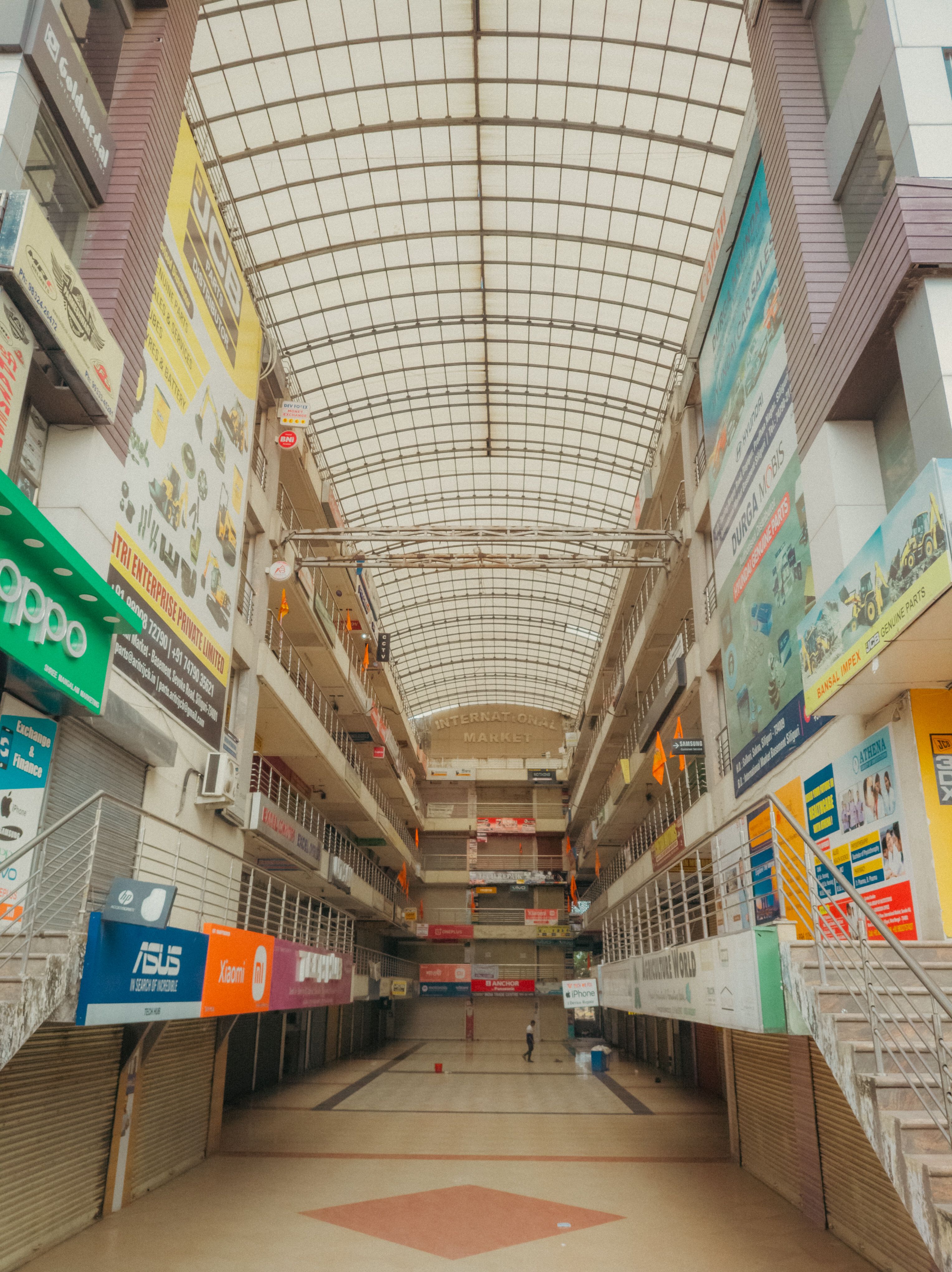 Empty Indoor Shopping Mall with Closed Shops · Free Stock Photo