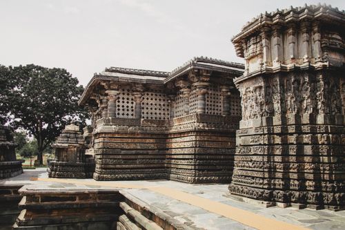 Free Ancient temple showcasing intricate stone carvings, illustrating historical architecture. Stock Photo