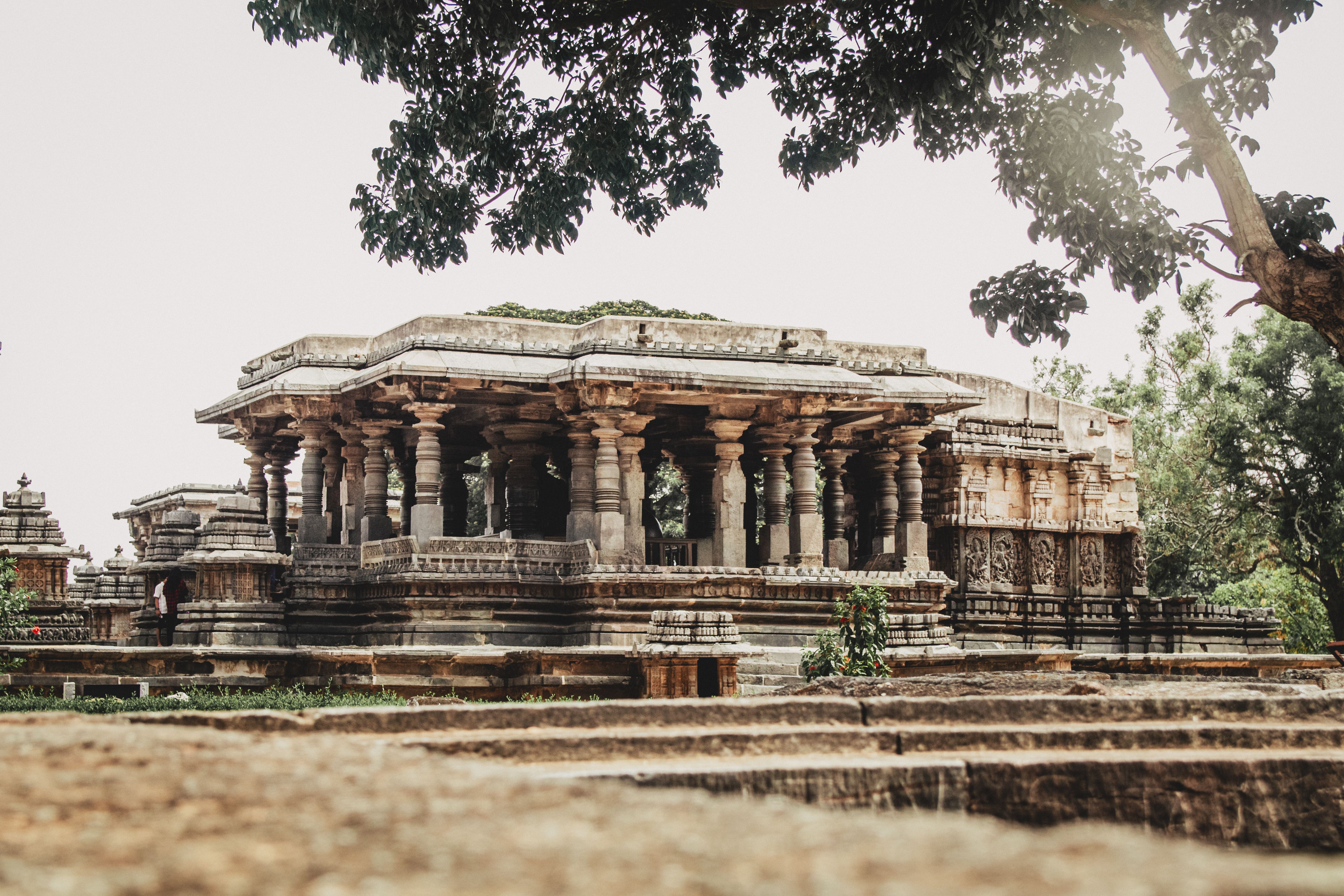 Ancient Indian Temple with Intricate Columns · Free Stock Photo