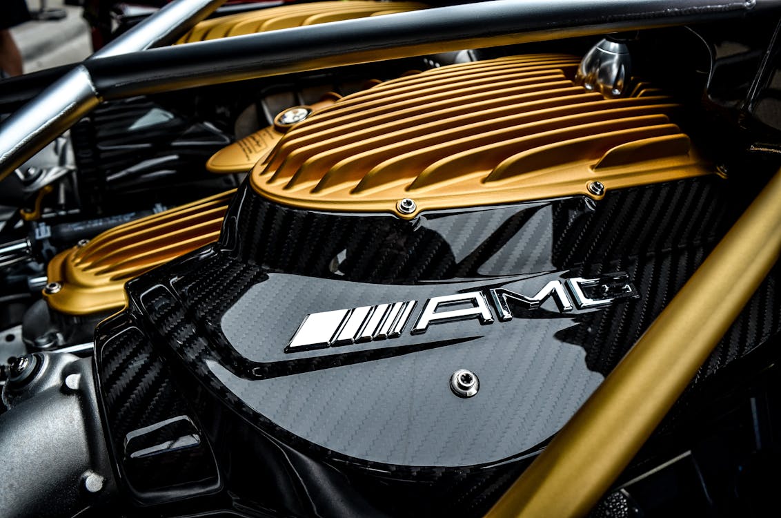 Yellow and Black Car Engine