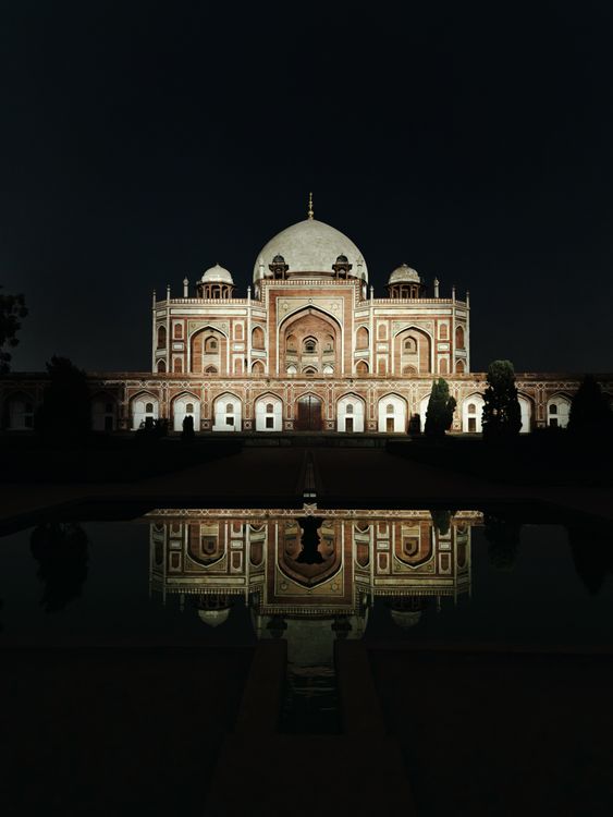 Night View Of Humayun s Tomb In New Delhi India Free Stock Photo night-view-of-humayun-s-tomb-in-new-delhi-india-free-stock-photo