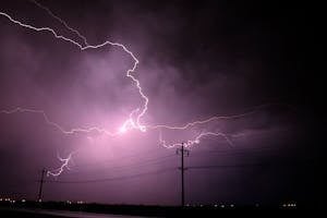 Lightning Strike during Nighttime