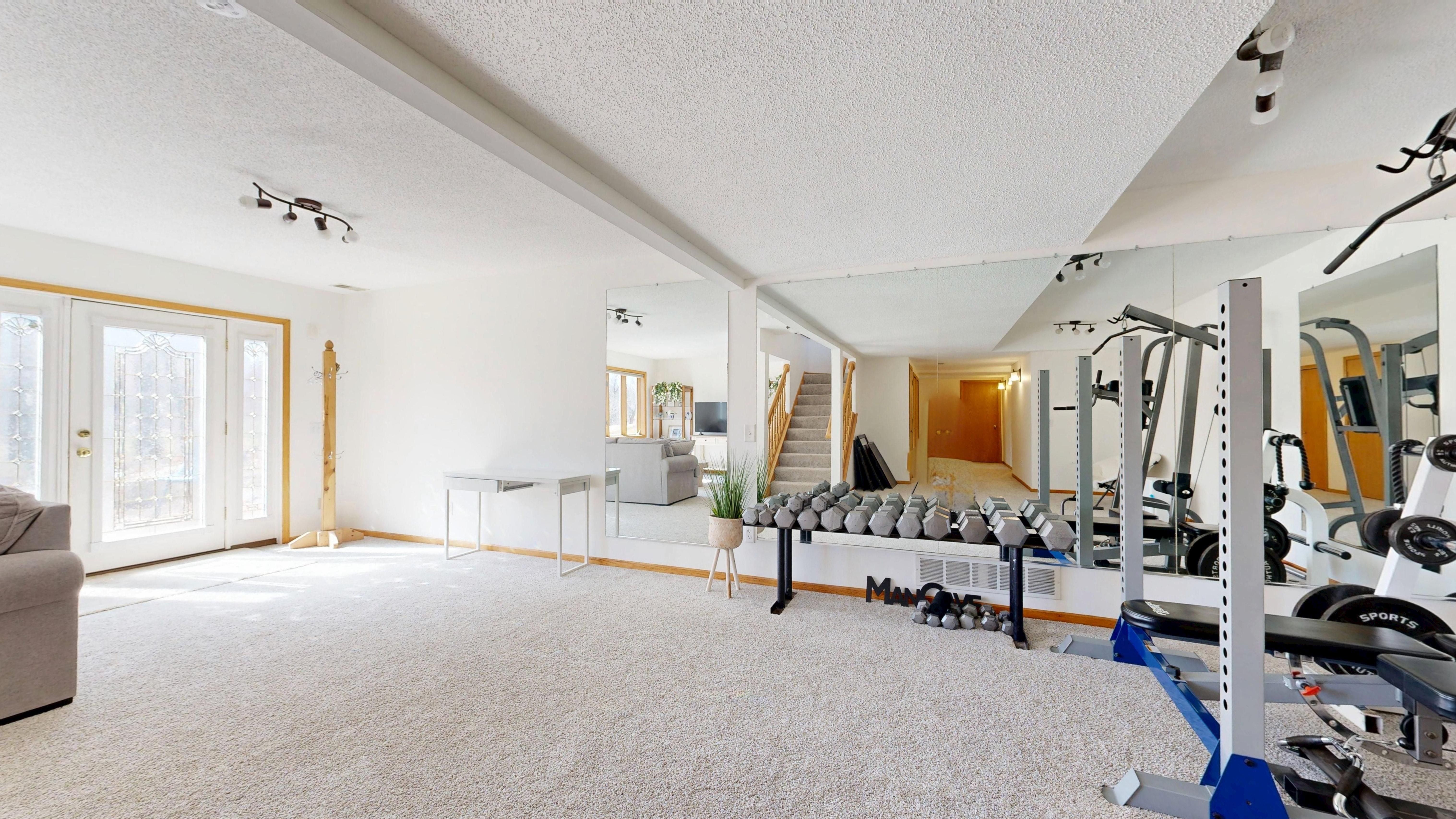 Relaxing workout area at home