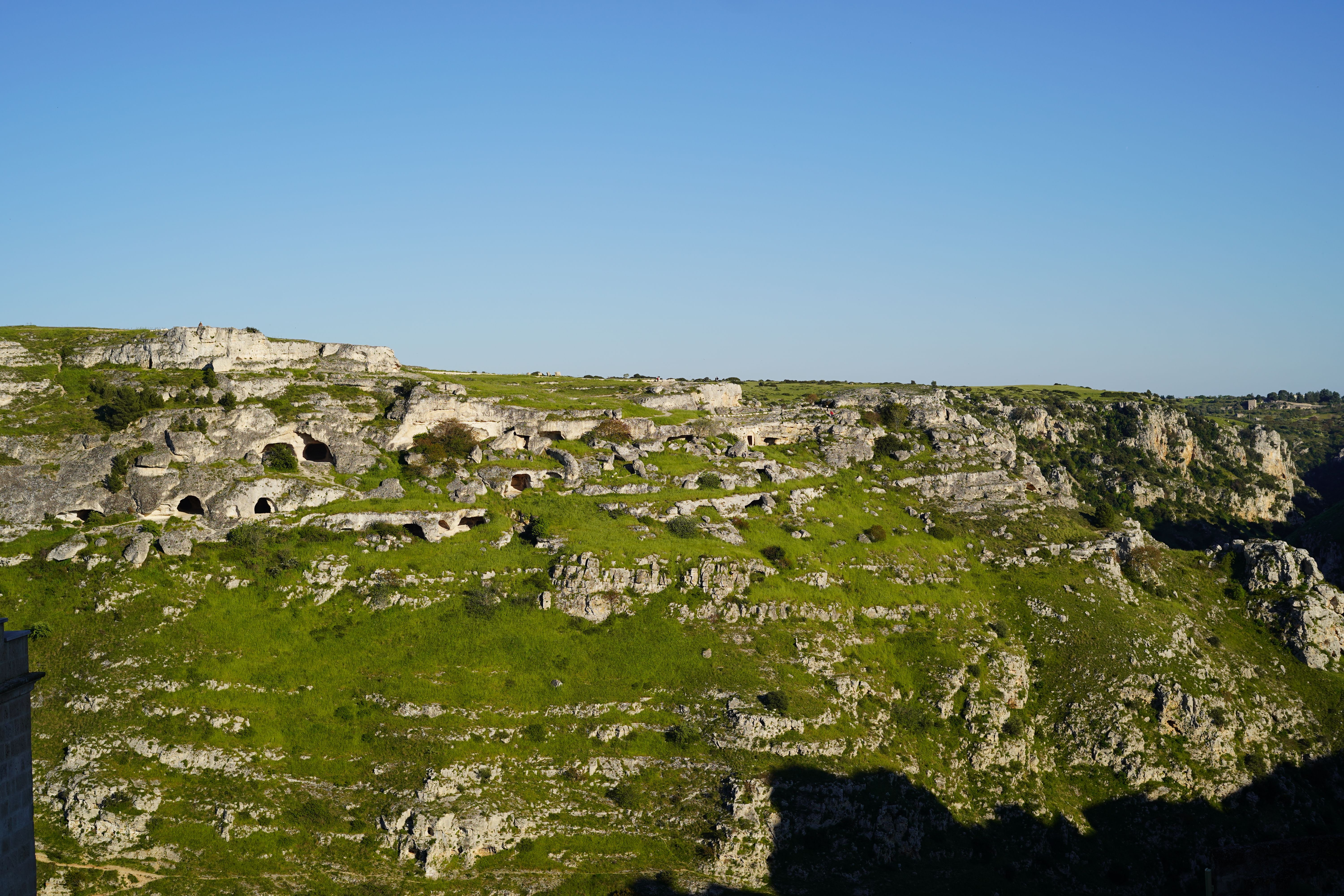 Matera Italy cave dwellings in winter fog