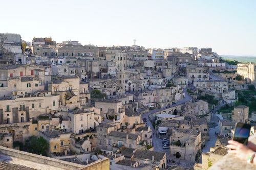 Free A breathtaking view of the ancient Sassi di Matera in Basilicata, Italy, showcasing historical architecture. Stock Photo