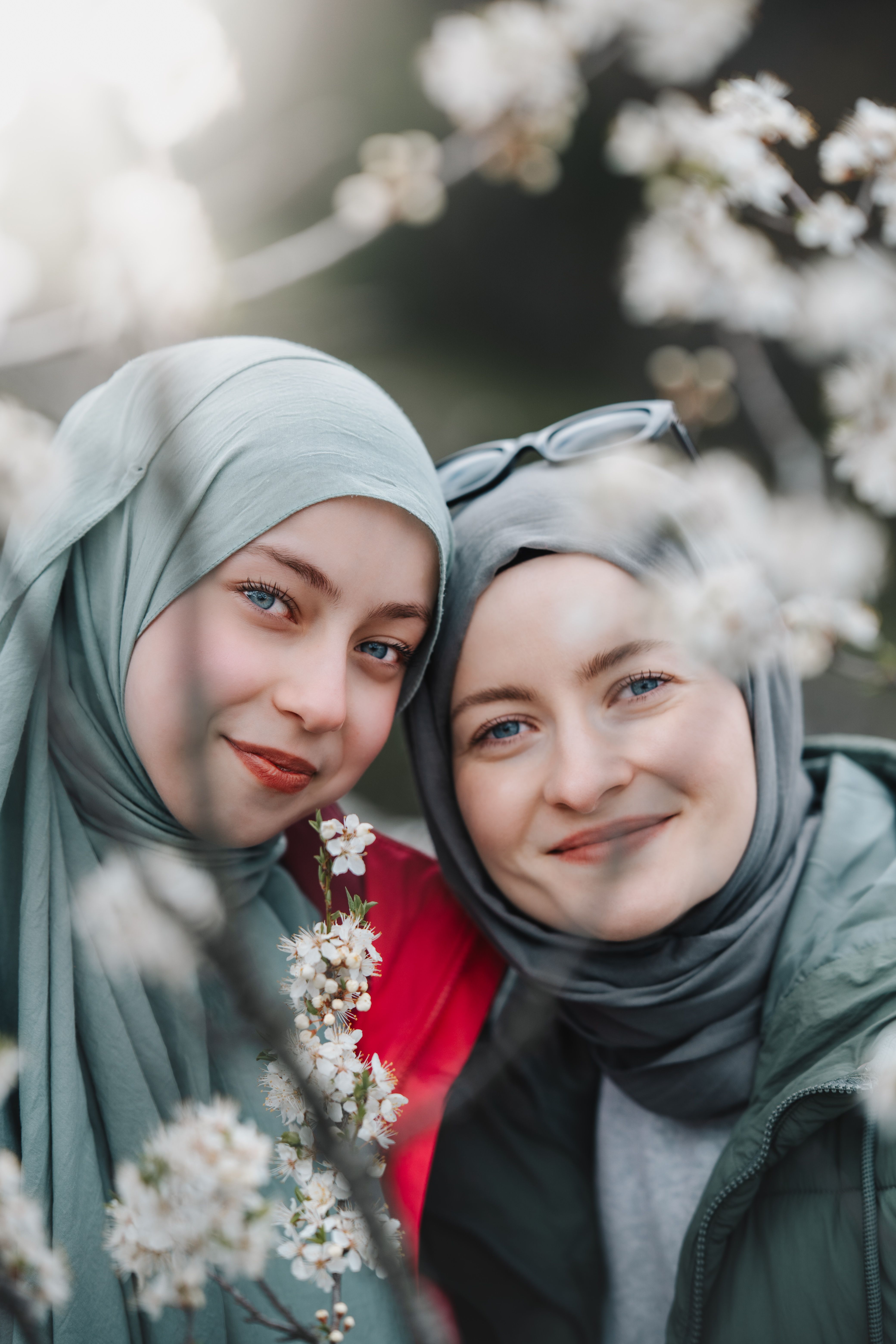 Two Women Enjoying Springtime Blossoms · Free Stock Photo