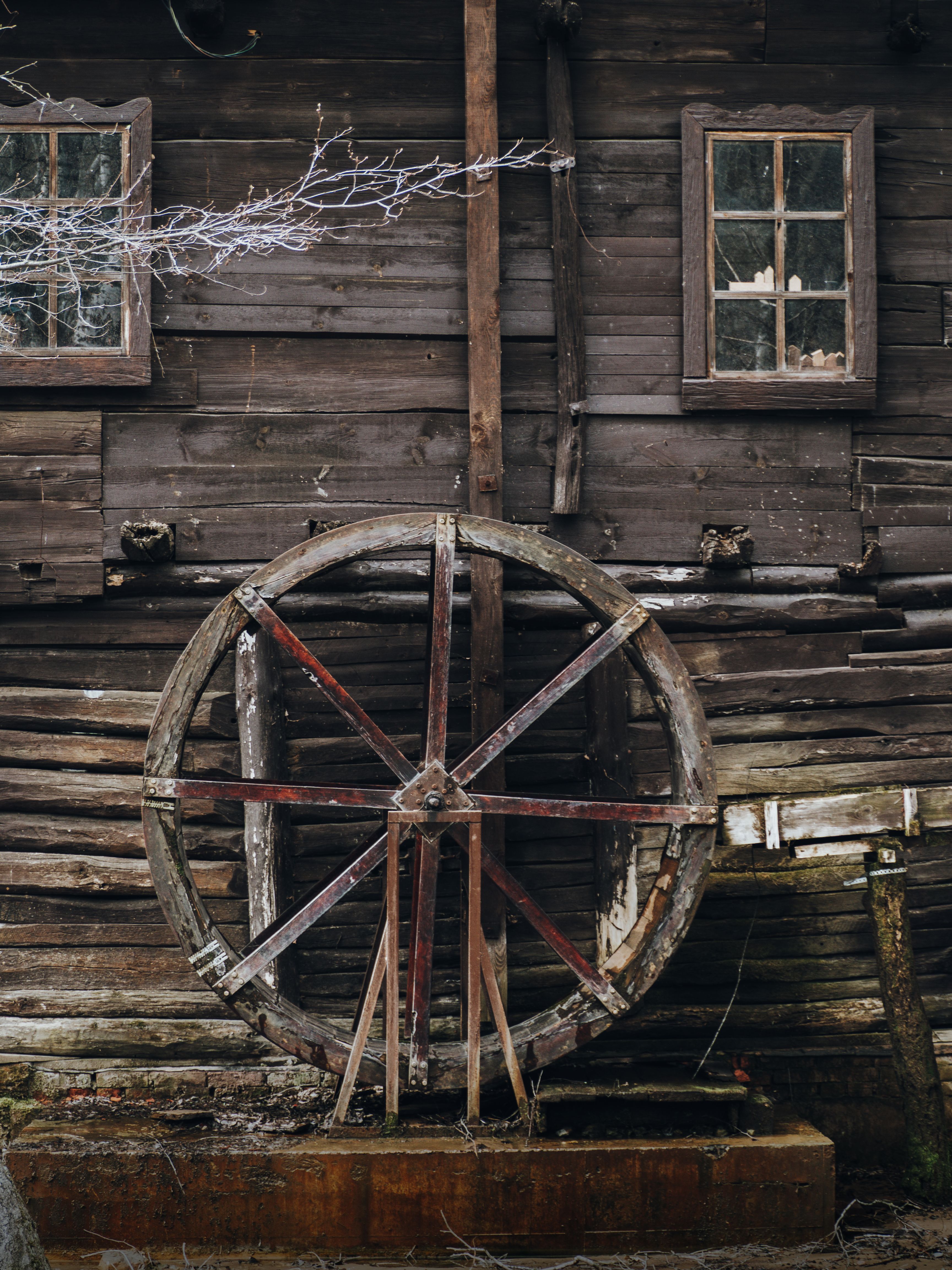 Rustic Water Wheel by Old Wooden Mill · Free Stock Photo