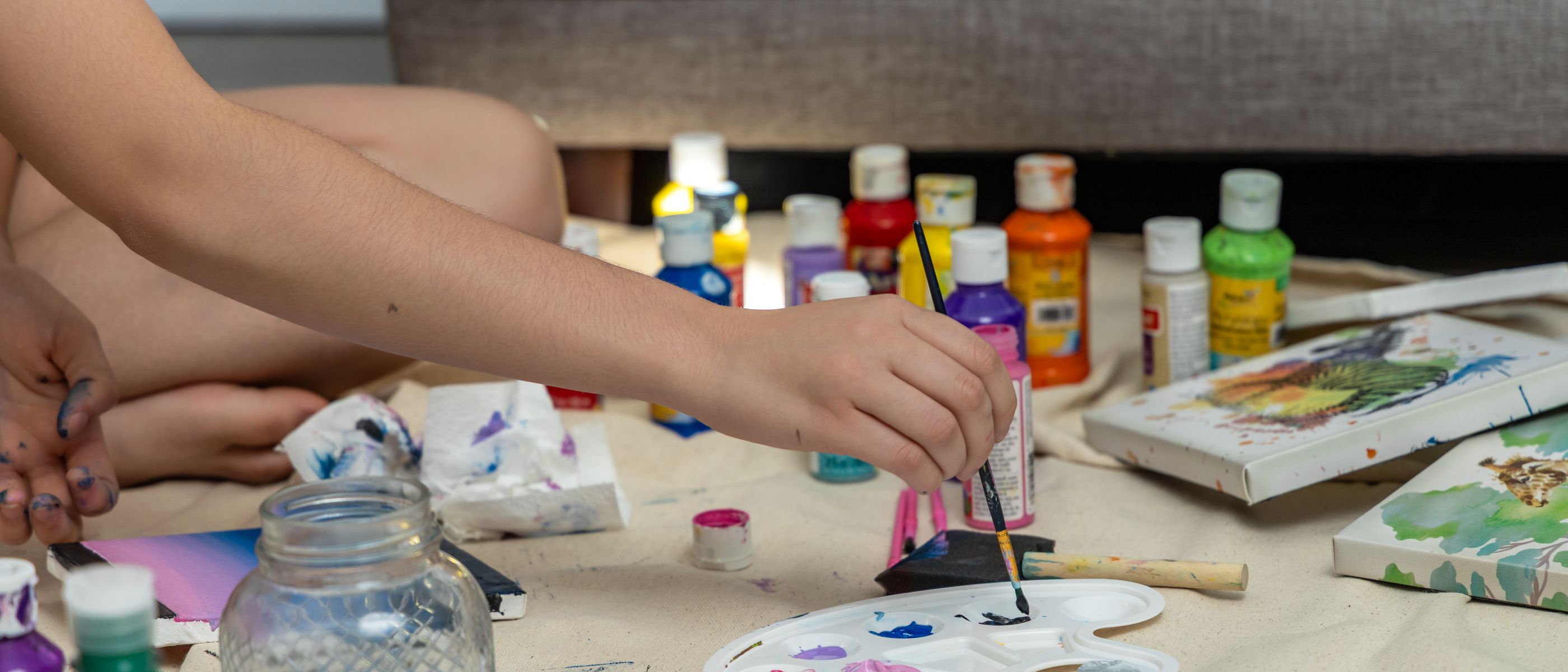 Interior Painting in Chiswick — careful masking before painting begins