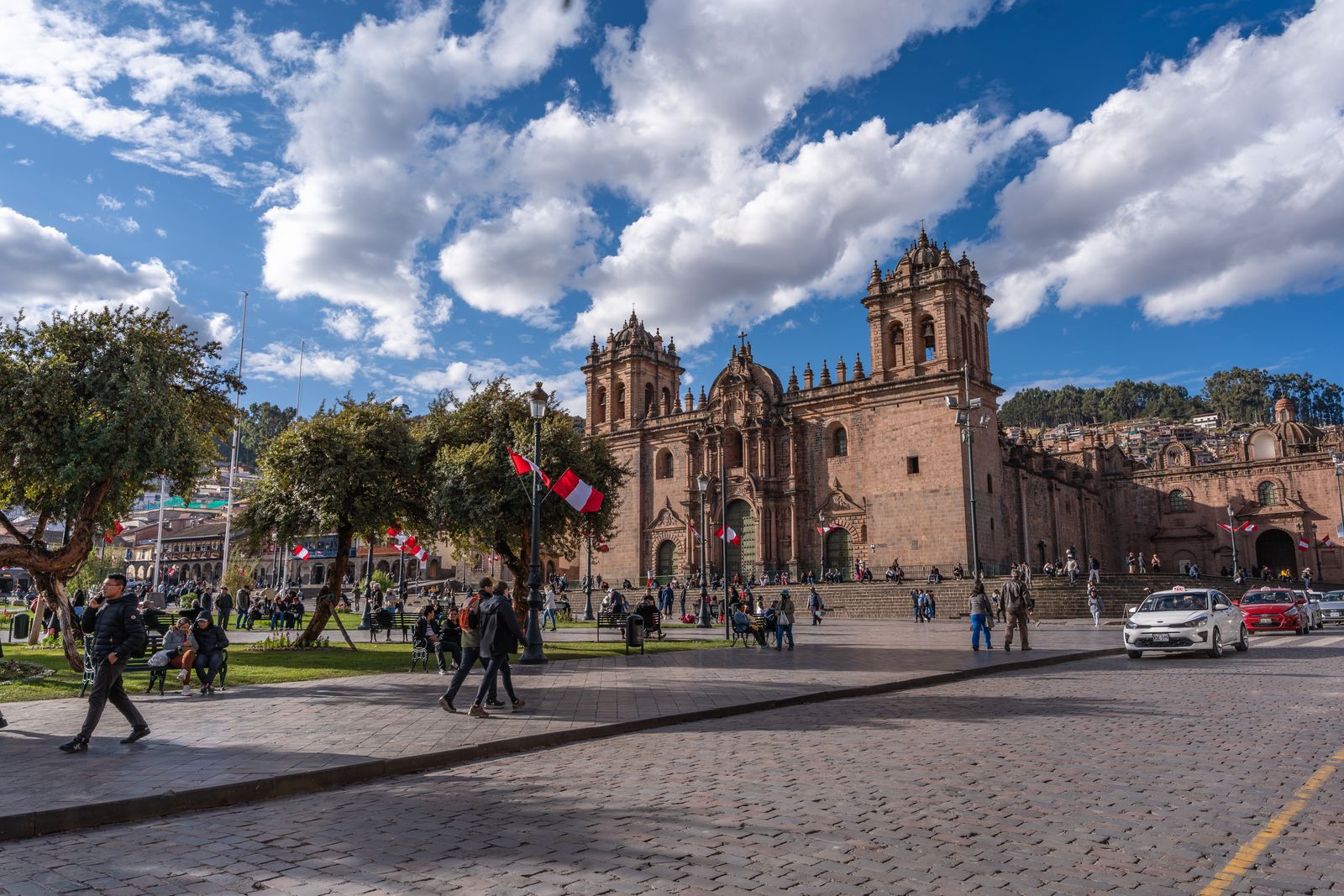 Cusco Plaza de Armas with Cathedral and Inca walls