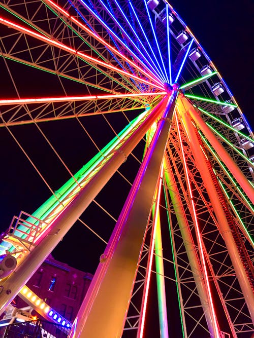 Free stock photo of aluminous, amusement ride, circle