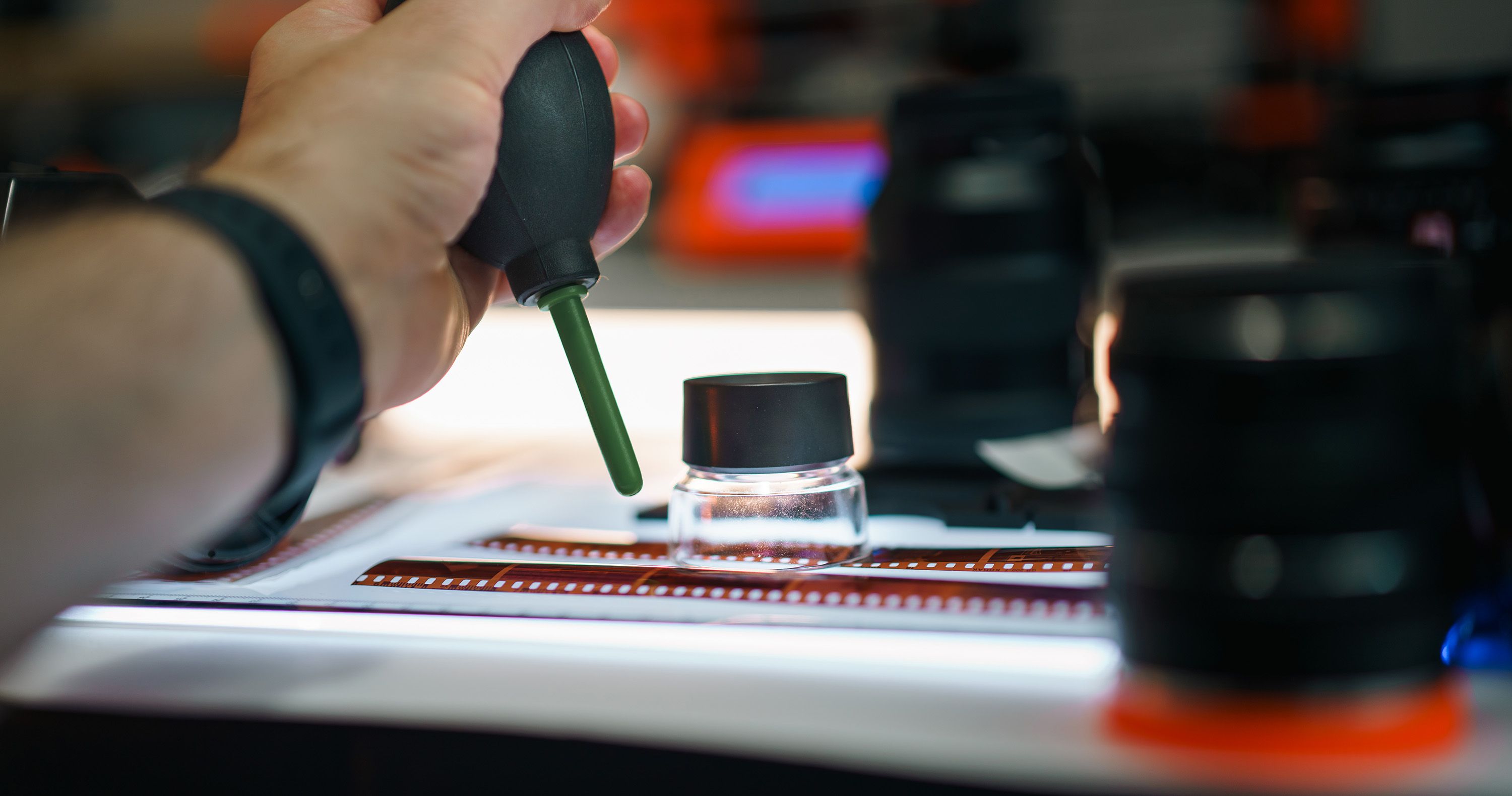 Film Development Workspace with Equipment · Free Stock Photo