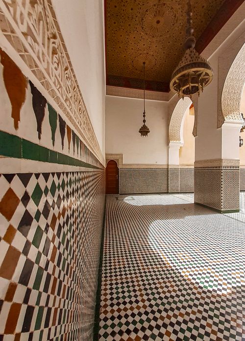 Free Explore the ornate Moroccan design and symmetry of Marrakesh architecture. Stock Photo