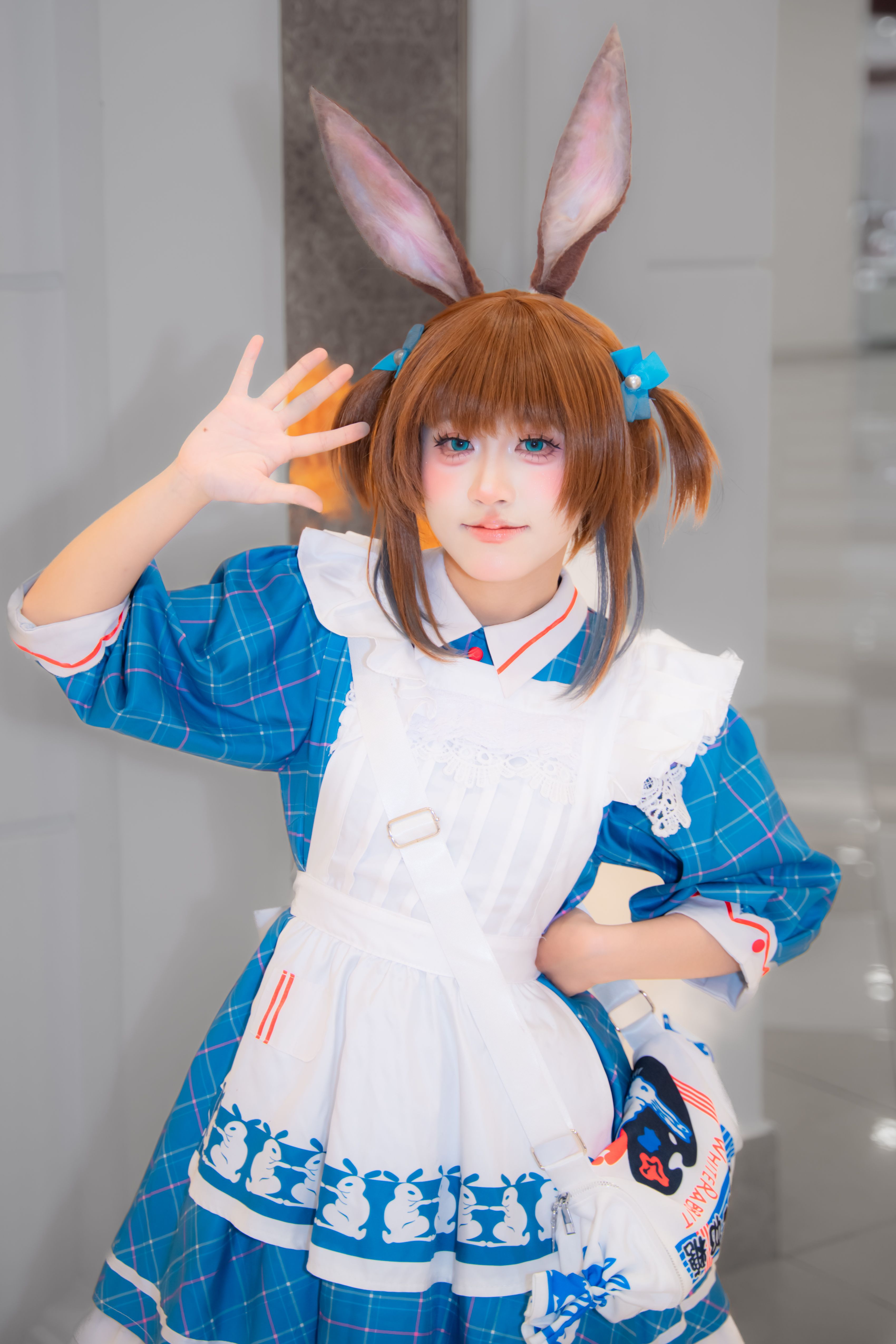 Cosplay of Cute Anime Character with Rabbit Ears