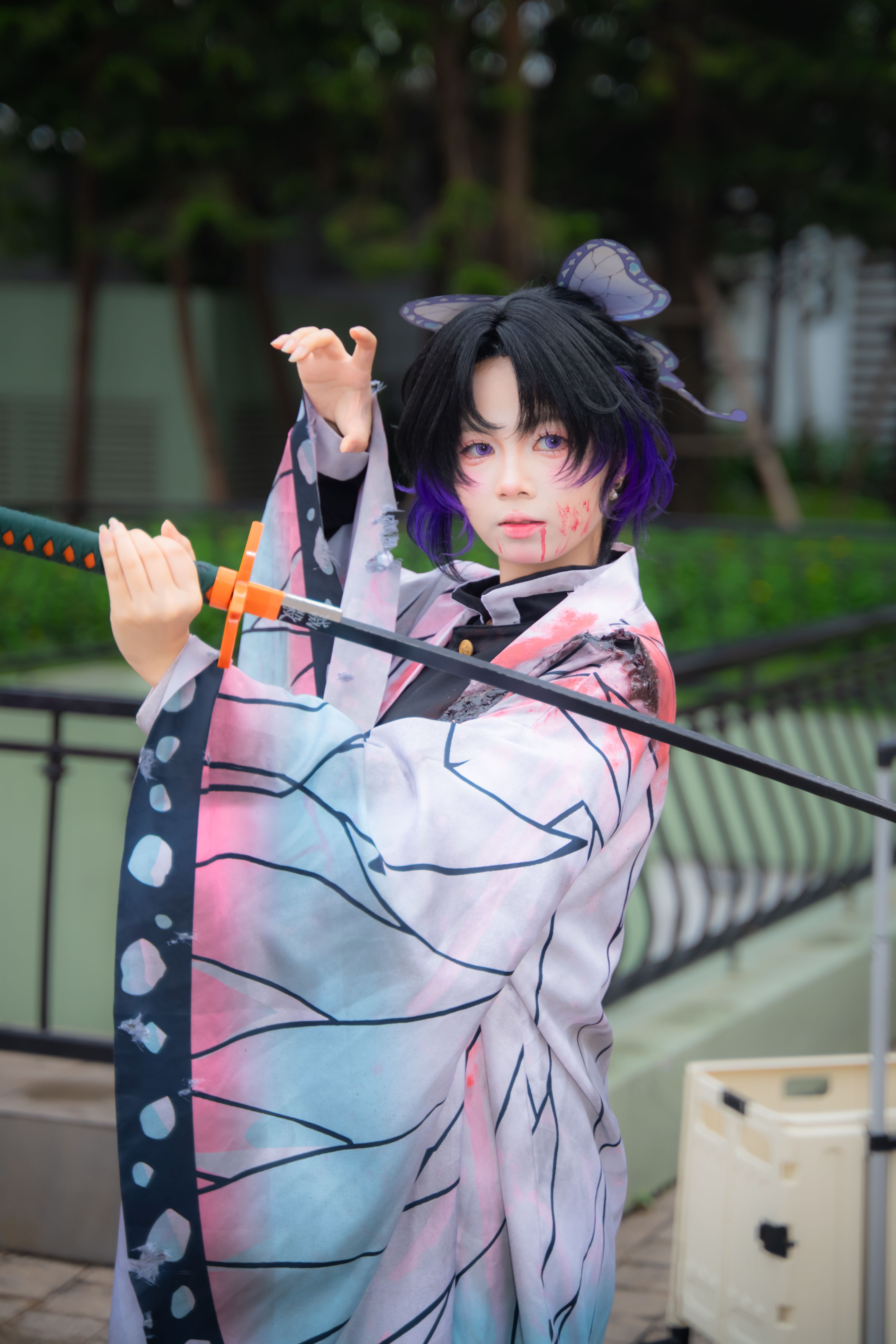 Vibrant Cosplay of Anime Character Outdoors
