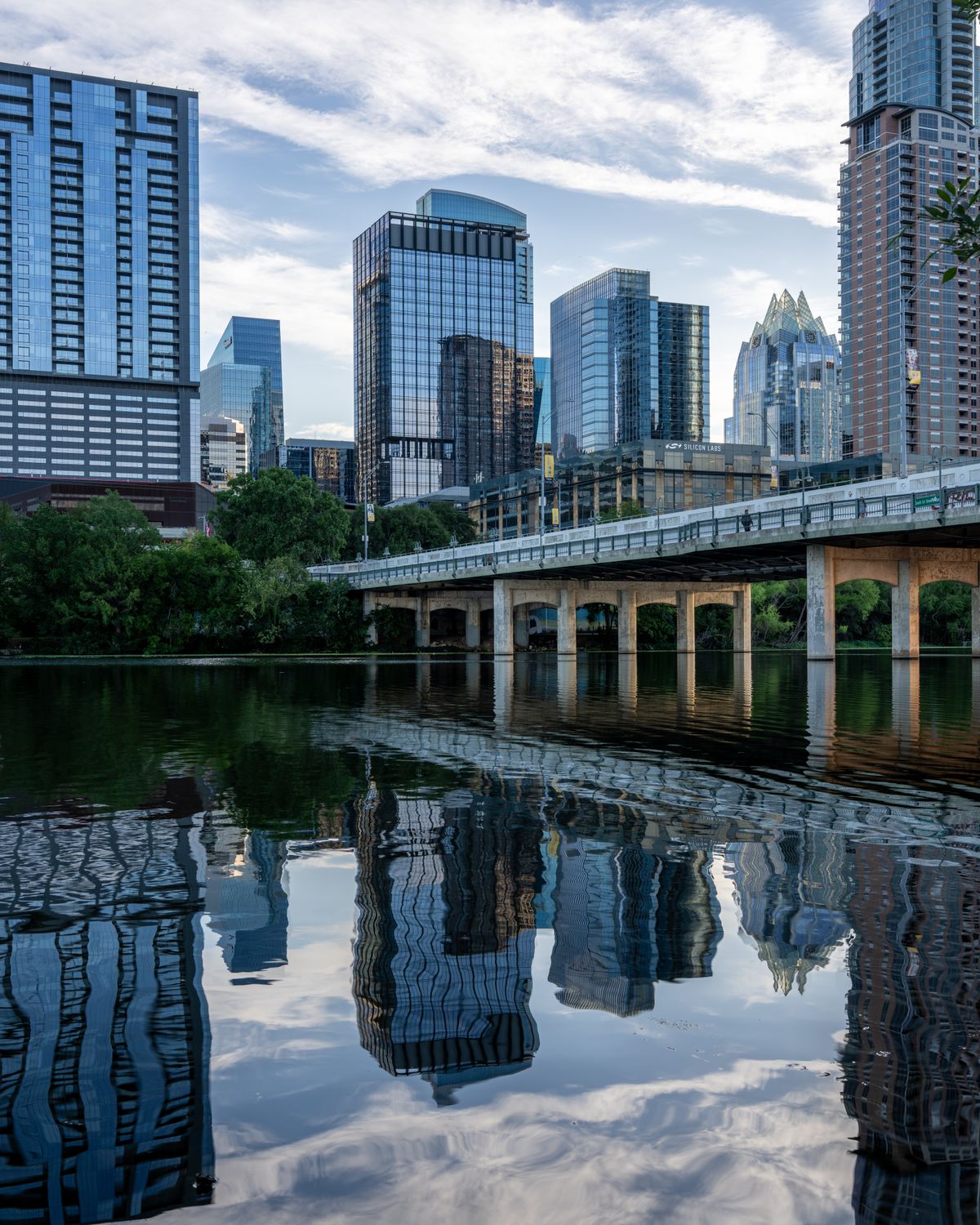 Stunning Austin Skyline Reflected in Lady Bird Lake · Free Stock Photo