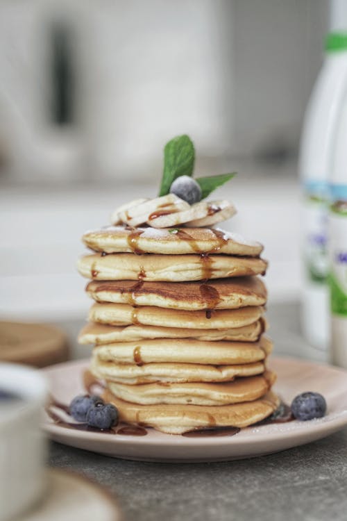 Free Pancakes On A Plate Stock Photo