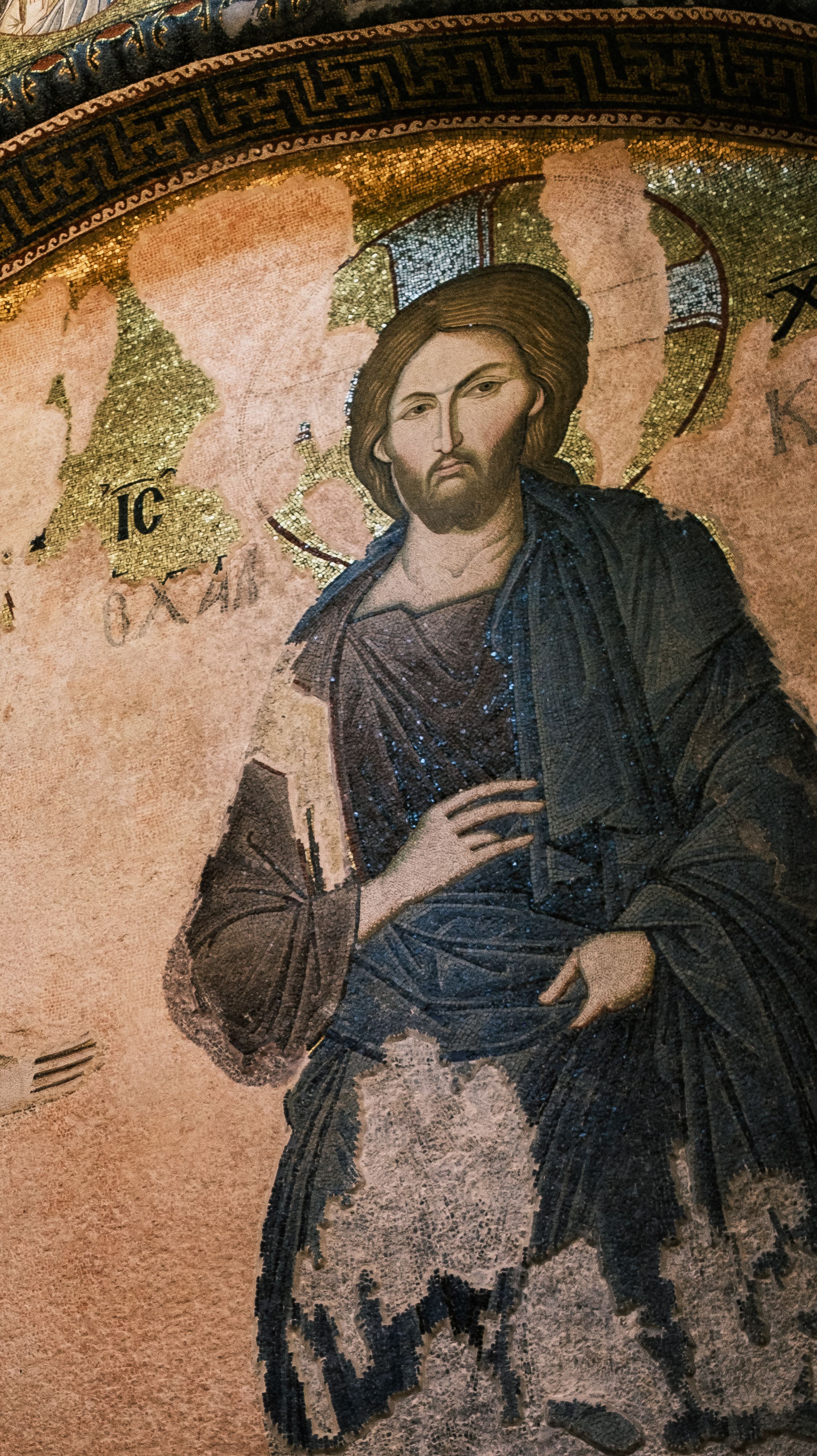 Ancient Byzantine Mosaic of Jesus Christ · Free Stock Photo