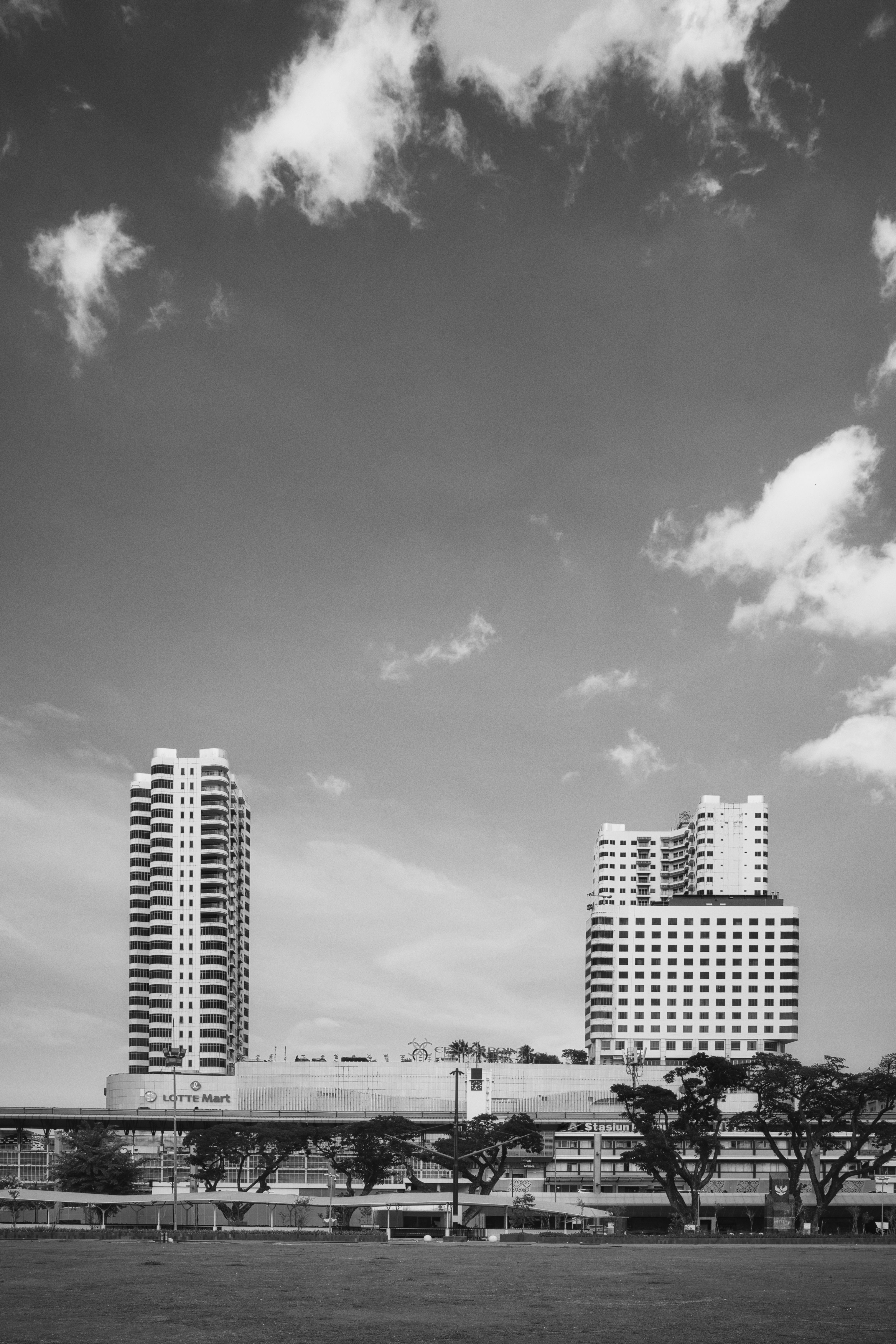 Black and White Skyscrapers in Medan, Indonesia