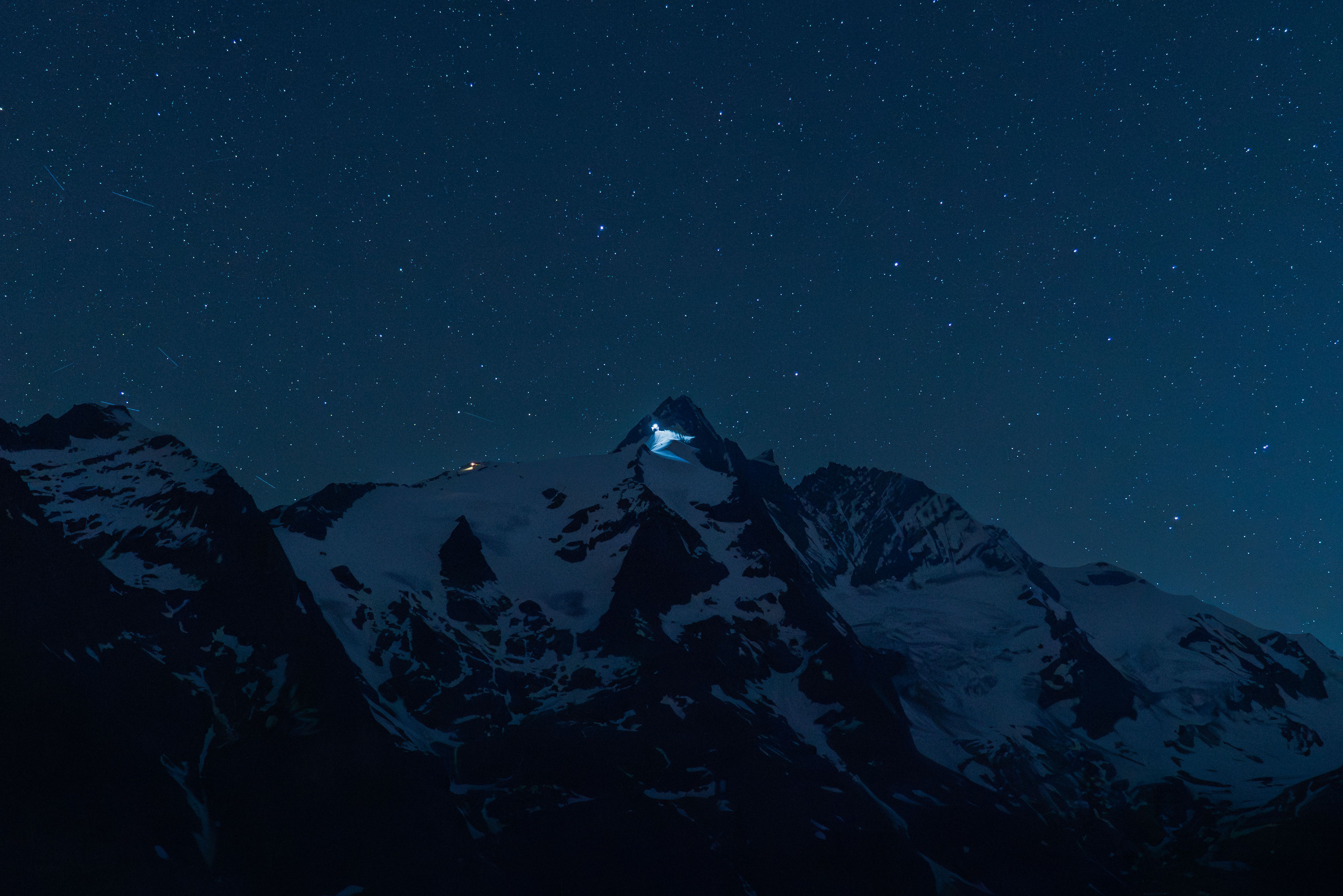 Starry Night Over Snowy Austrian Alps · Free Stock Photo