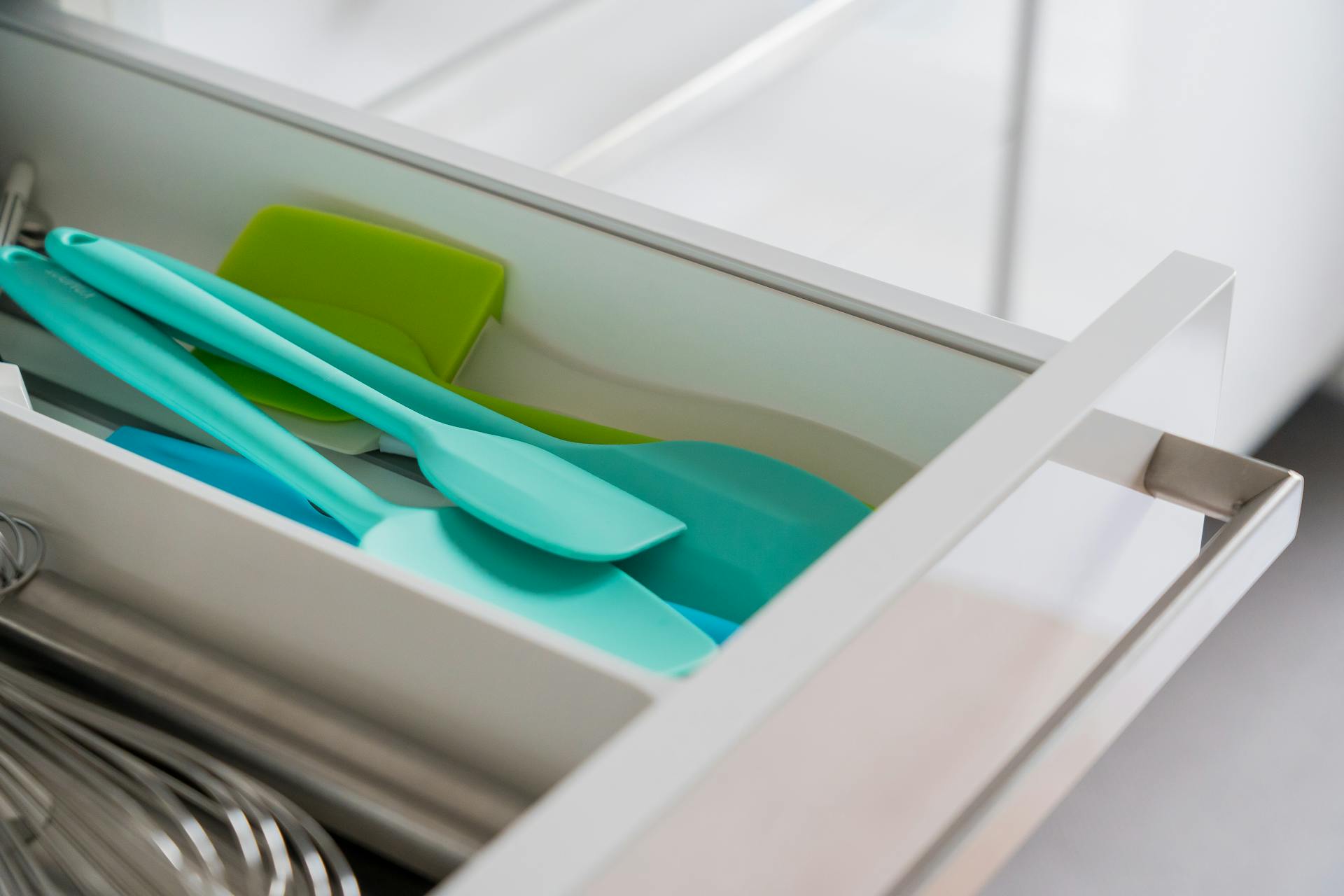 Silicone Spatula on a Kitchen Drawer
