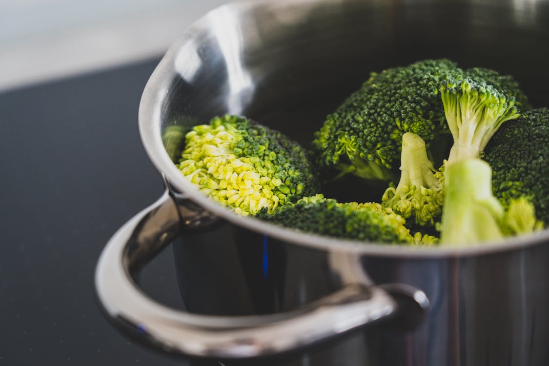 Green Broccoli in Stainless Steel Cooking Pot -  Dinner Recipes That Kids Can Cook