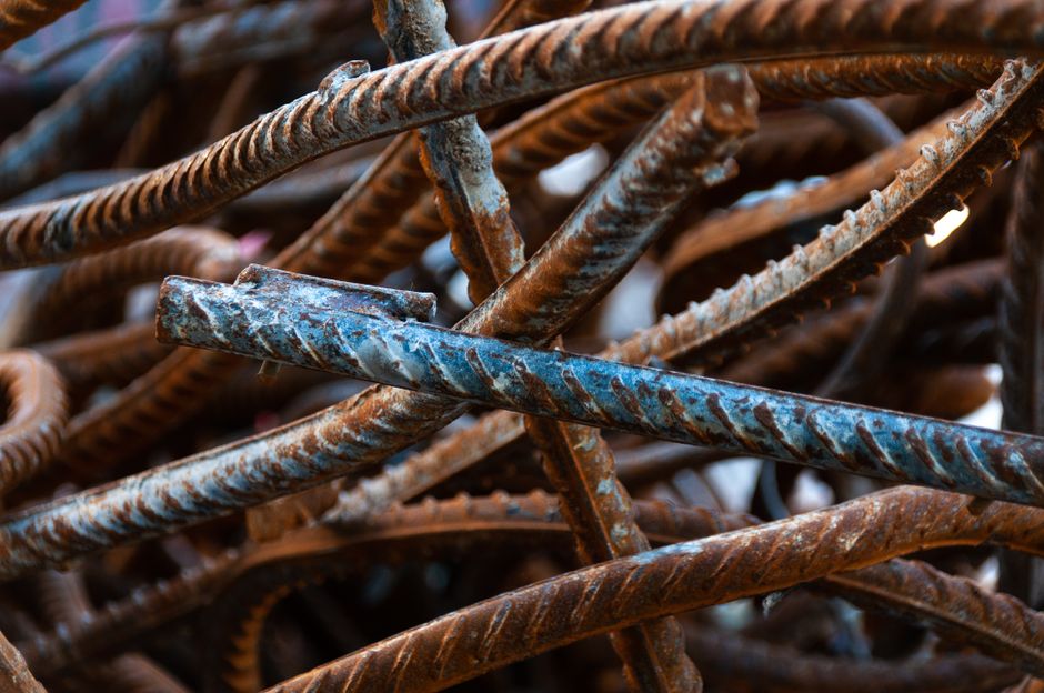 stacked #6 steel rebar stacked #6 steel rebar