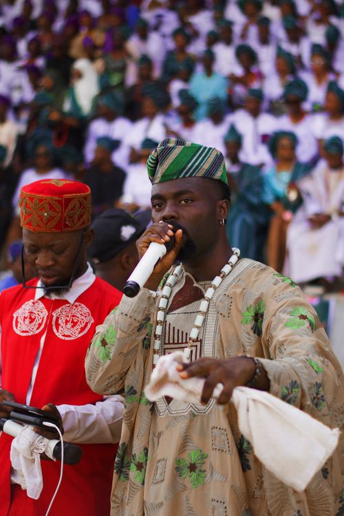 Free Vibrant Nigerian ceremony showcasing traditional clothing and cultural expression. Stock Photo