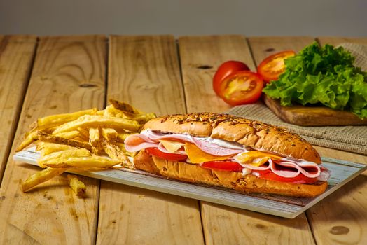 With Cheese Restaurant Turkey And Ham Sandwich Or Sub