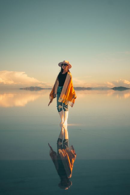 Salar de Uyuni mirror effect viewpoint, Bolivia