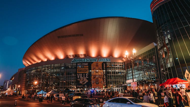 Modern Sports Arena In Nashville At Night