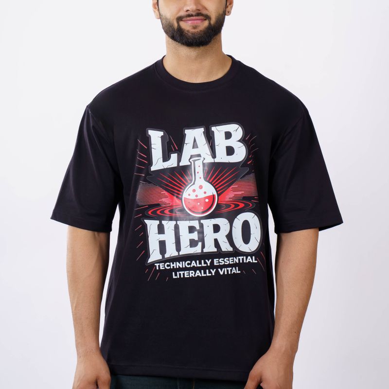 Camiseta Oversized Preta Estampada
