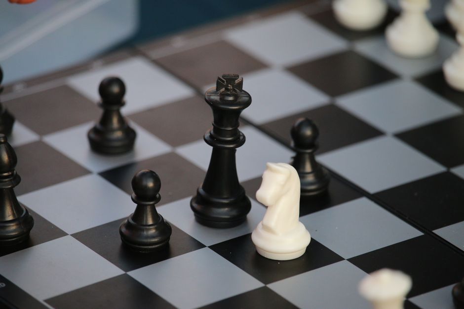 chess board four pieces