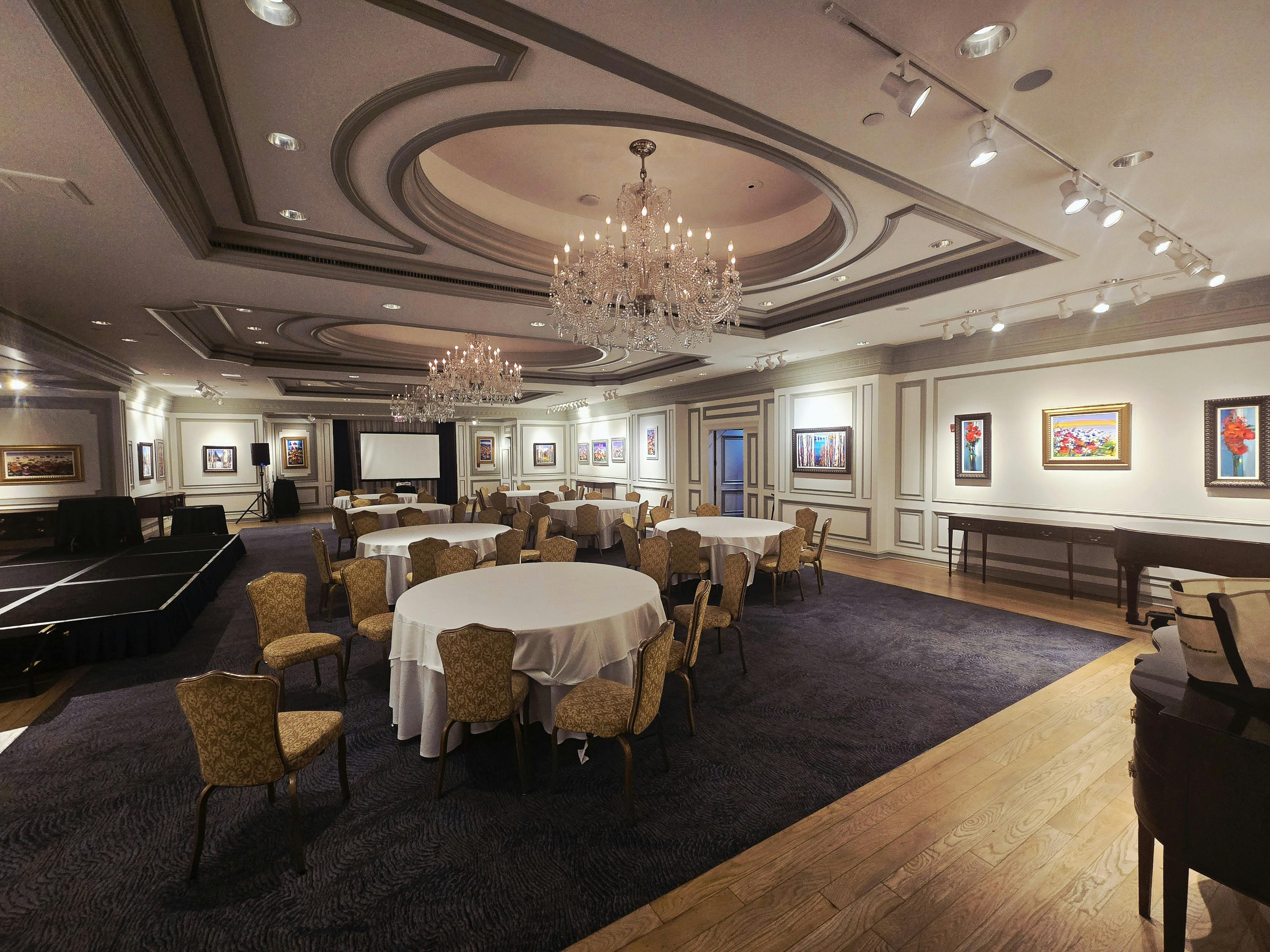 Elegant seating area within private art gallery space