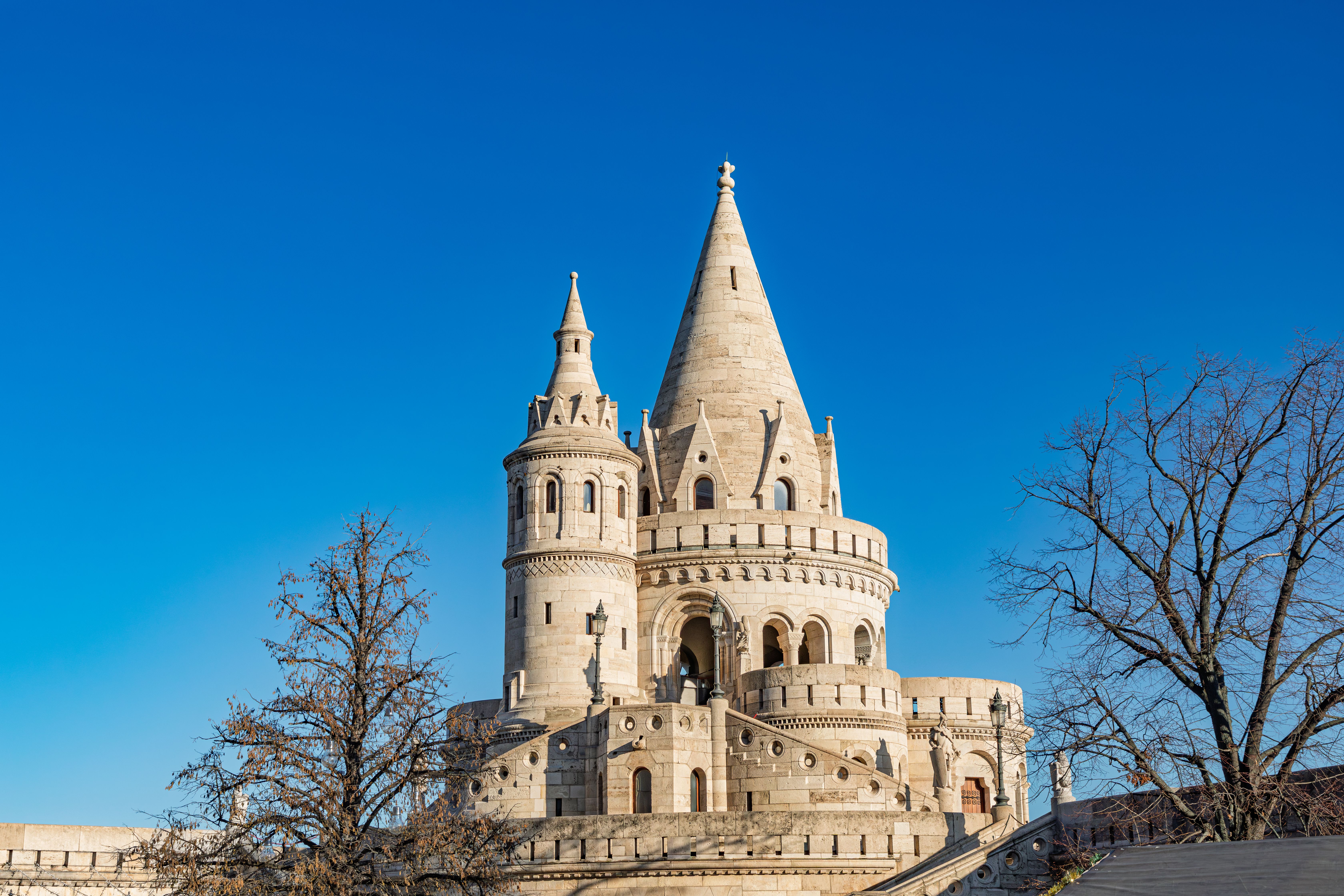 Fisherman's Bastion in Budapest, Hungary, beautifully captured on a sunny day.