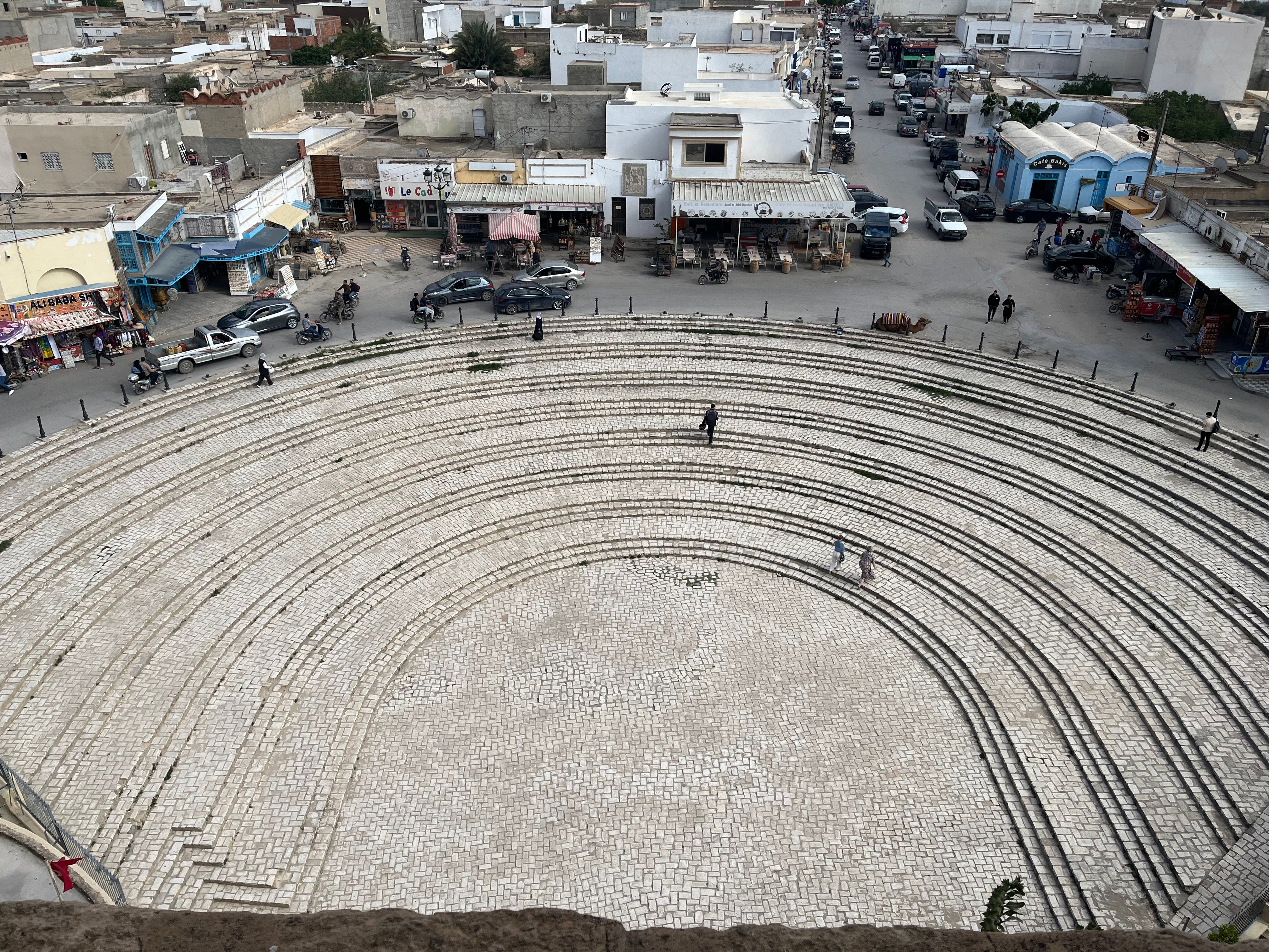Aerial View of Roman Amphitheater and Market · Free Stock Photo