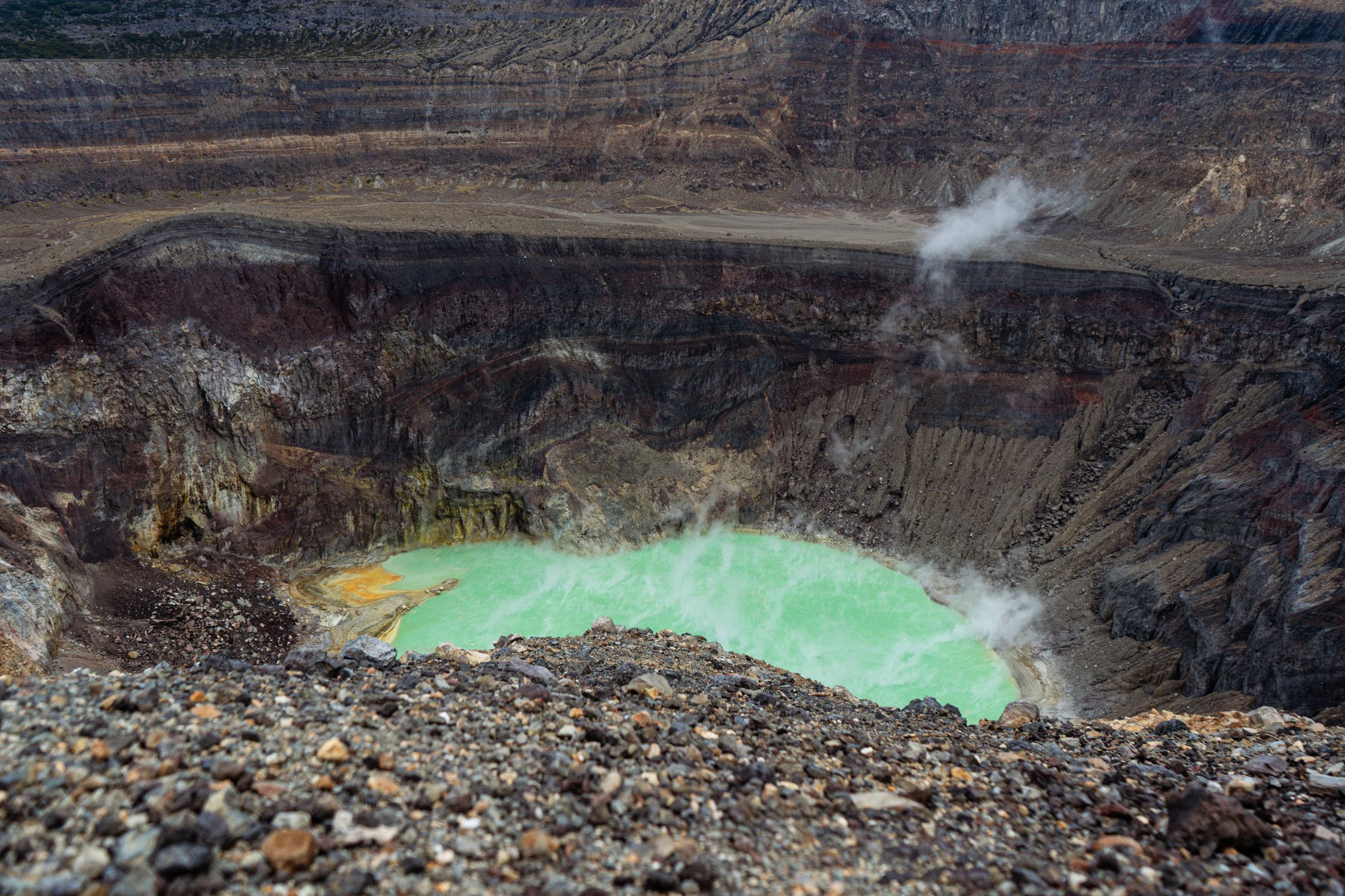 Volcano Rim Active Aerial View of Active Volcano Crater · Free Stock Photo
