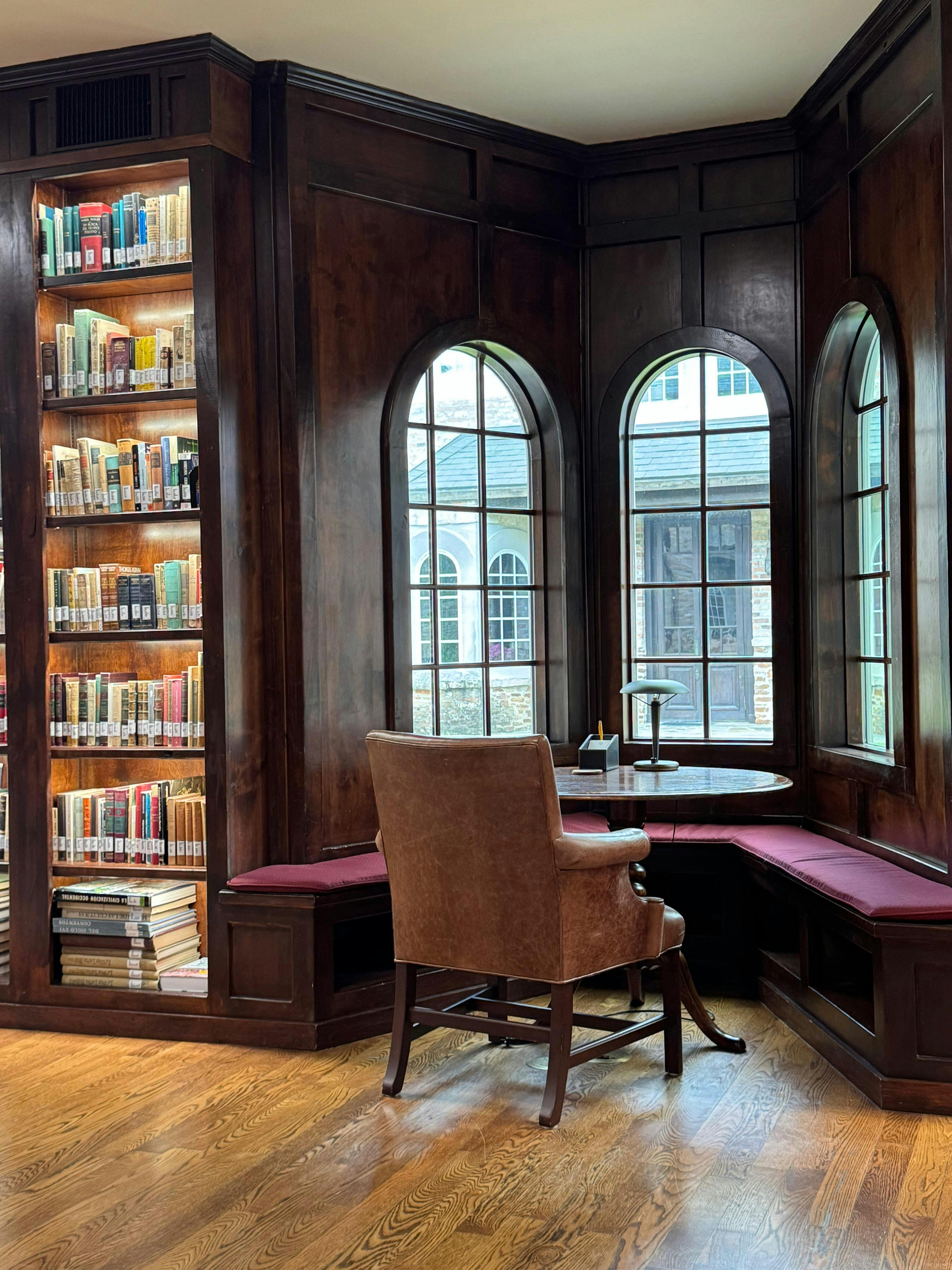 Detailed woodwork and craftsmanship in luxury library