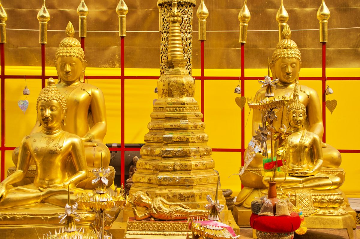 A golden temple within Chiang Mai's moated Old City