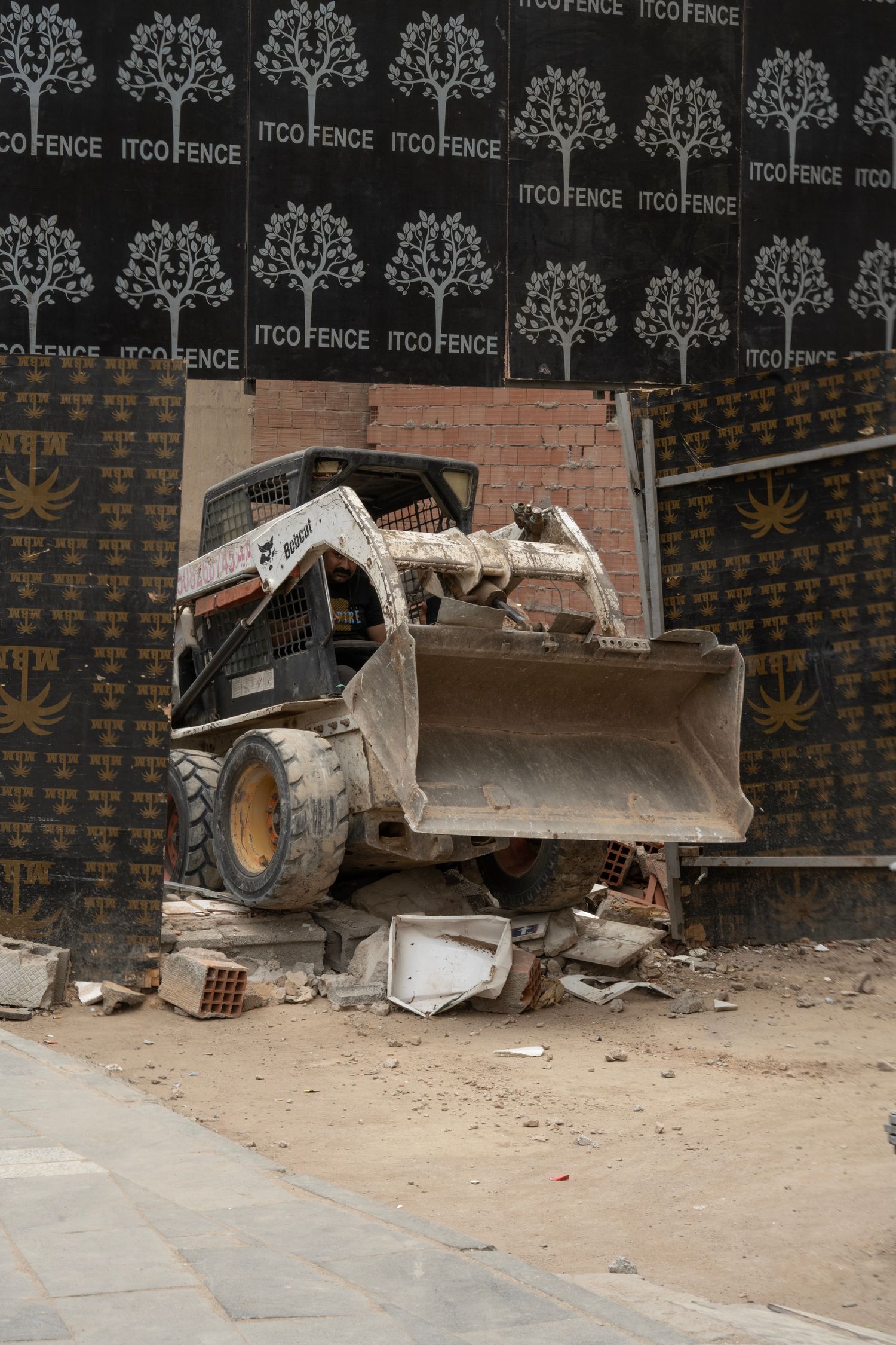 Loader working on a prepared site