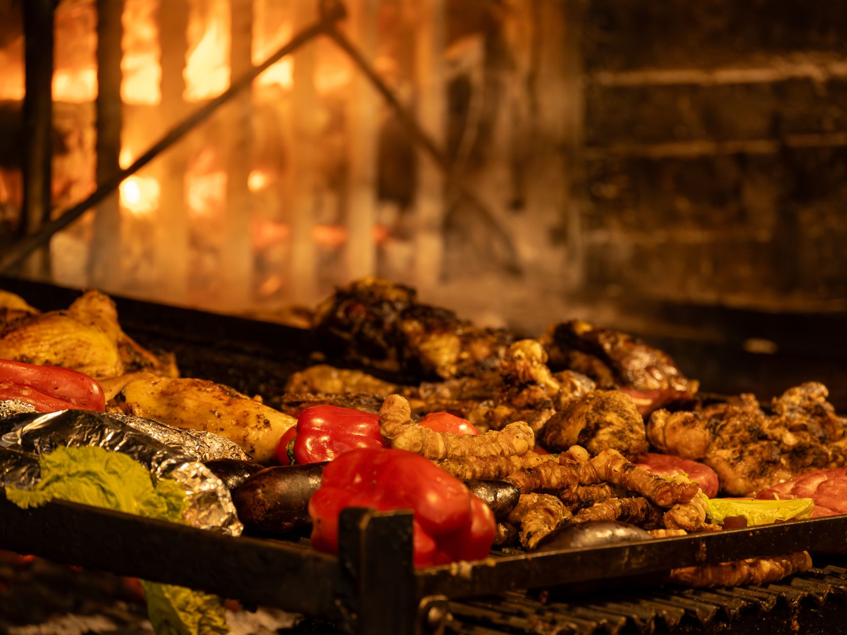 Fresh Afro-Caribbean food spread