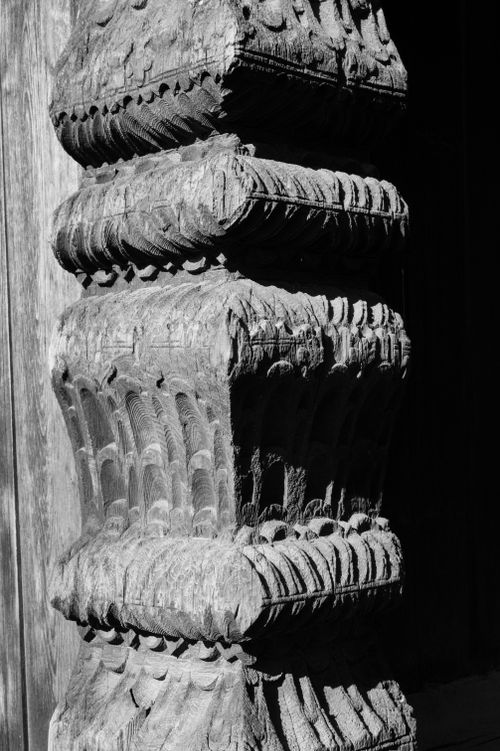 Free Detailed view of a traditional Norwegian wooden carving showcasing intricate craftsmanship. Stock Photo
